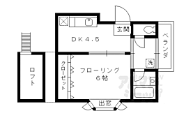 コーポ未麗妙心寺 201 2階1DKの間取り