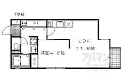 京阪本線 清水五条駅 徒歩5分の賃貸マンション 2階1LDKの間取り