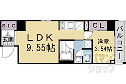 LW京都桜邸 1LDKの間取図画像