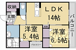 グランコート北浦 2LDKの間取図画像