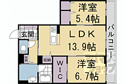 グランコート北浦 2LDKの間取図画像