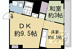 ロイヤルコート嵯峨 1LDKの間取図画像