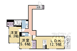 シャーメゾン嵐山華 2LDKの間取図画像
