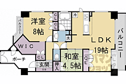 イーグルコート御池アネックス 2LDKの間取図画像