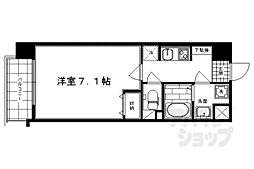 エスライズ京都河原町 1Kの間取図画像