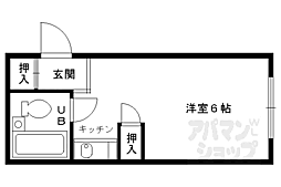シャトレ花園 ワンルームの間取図画像