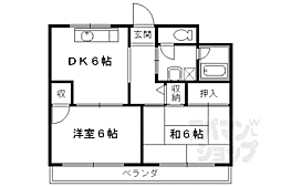 エクレール高辻 2DKの間取図画像