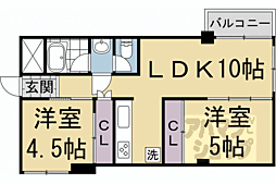 シーズン嵐山 2LDKの間取図画像