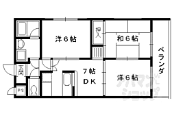 カサグランデ嵯峨野 3DKの間取図画像