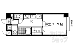 アゼリア五条御前 1Kの間取図画像