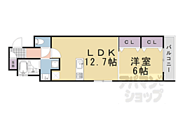 フォレスト油小路四条 1LDKの間取図画像