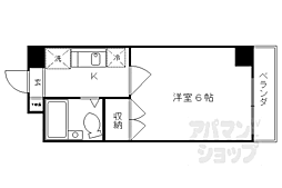 プレミアムヒルズ嵯峨野 1Kの間取図画像