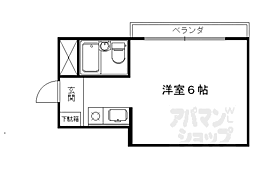アルバドール山双 1Kの間取図画像