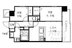プレサンス京都西院 2LDKの間取図画像