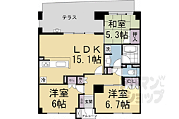 パークホームズ嵯峨嵐山桜邸 3LDKの間取図画像