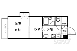 ウエストインコスモ 1DKの間取図画像