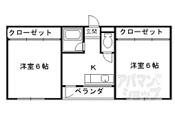 アメニティ竜安寺 2Kの間取図画像