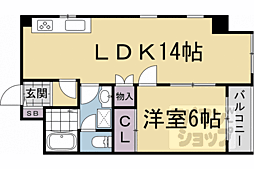 カームネス 1LDKの間取図画像