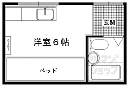 有馬荘 ワンルームの間取図画像