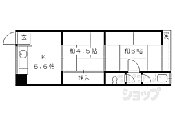 コーポ山下 2Kの間取図画像