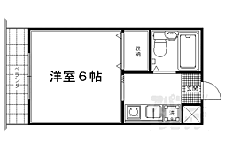 クレセント太秦 1Kの間取図画像