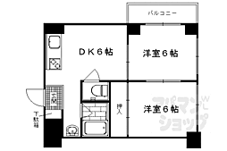 シャトー嵐望2 2DKの間取図画像