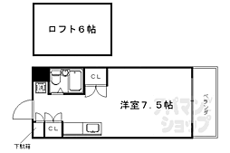 アサヒハイツ 1Kの間取図画像