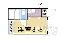 サニーハウスオザサ 1Kの間取図画像