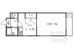 マンション西嵐 1DKの間取図画像