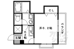 ペンドルトン高辻 1Kの間取図画像