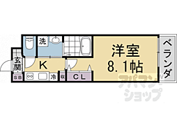 マナハウス 1Kの間取図画像