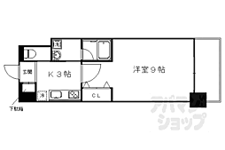 グランレブリー太秦天神川 1Kの間取図画像