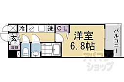 プレサンス京都室町通紫水 1Kの間取図画像