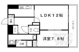 KDXレジデンス西大路 1LDKの間取図画像
