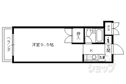 カーサ・ヴェルデ西大路五条 1Kの間取図画像