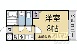 フラッティ天神川三条 1Kの間取図画像