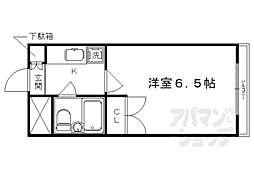 ルピエ四条 1Kの間取図画像