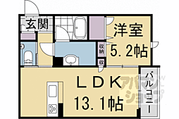 シャーメゾンLIBRIe 1LDKの間取図画像