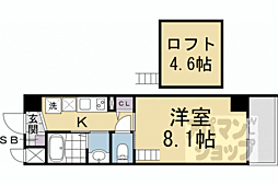 ラグランデ京都太秦 1Kの間取図画像