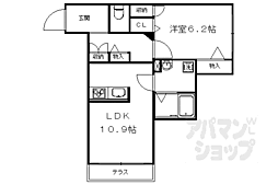 西中合町チェルシー・ハウス 1LDKの間取図画像