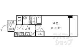 プレデコート西京極 1Kの間取図画像