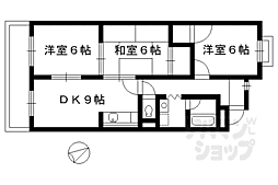 嵯峨野ロイヤルハイツ 3DKの間取図画像