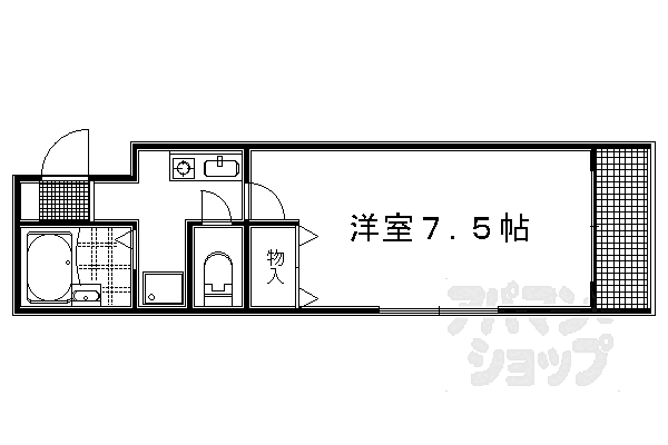 ビバ丸太町 402｜京都府京都市上京区丸太町通浄福寺西入中務町(賃貸マンション1K・4階・24.43㎡)の写真 その2