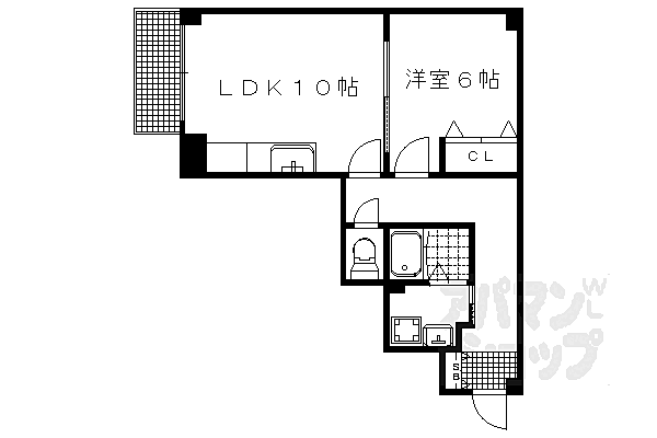 京都府京都市左京区田中西大久保町(賃貸アパート1LDK・1階・43.28㎡)の写真 その2