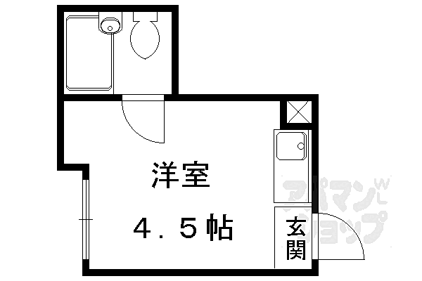 京都府京都市北区鷹峯旧土居町(賃貸マンション1R・4階・10.20㎡)の写真 その2