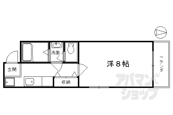 ＣＡＳＡ　ＤＥＬ　ＡＤＡＧＩＯ今出川 2-A｜京都府京都市上京区東上善寺町(賃貸マンション1K・2階・25.78㎡)の写真 その2