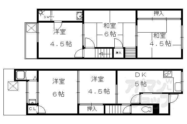 京都府京都市北区上賀茂馬ノ目町(賃貸テラスハウス5K・--・51.69㎡)の写真 その2