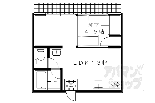 京都府京都市左京区田中里ノ前町(賃貸マンション1LDK・4階・31.00㎡)の写真 その2