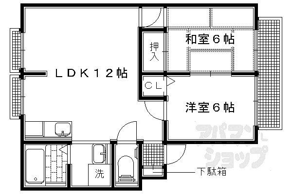 京都府京都市左京区上高野隣好町(賃貸アパート2LDK・1階・45.25㎡)の写真 その2