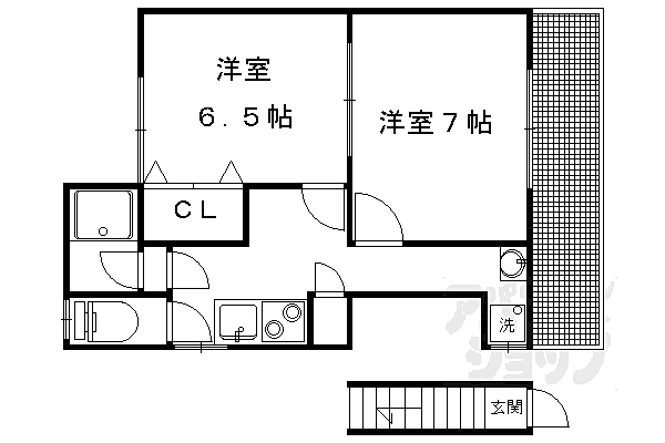 京都府京都市左京区吉田上大路町(賃貸一戸建2K・--・21.81㎡)の写真 その2